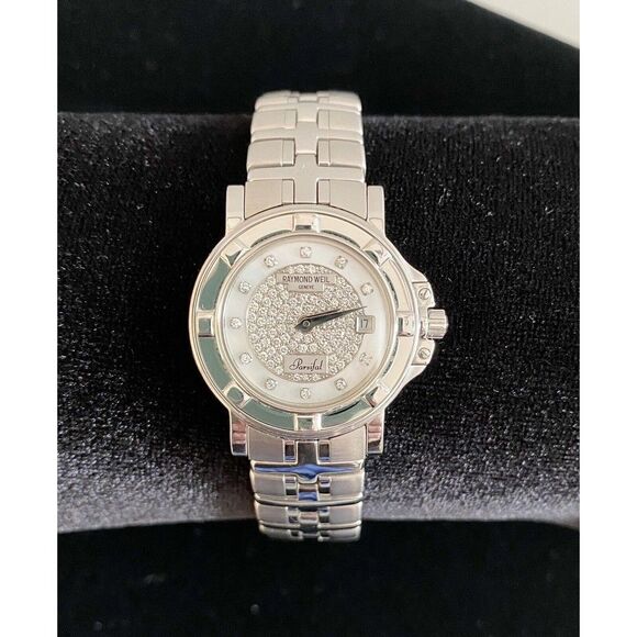 Raymond Weil Parsifal Stainless With Diamond Dial Watch-RARE - Picture 1 of 12